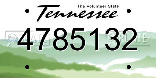 4785132 Tennessee License Plate