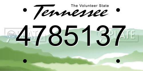 4785137 Tennessee License Plate