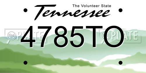 4785TO Tennessee License Plate