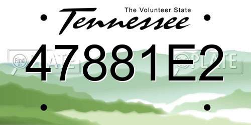 47881E2 Tennessee License Plate