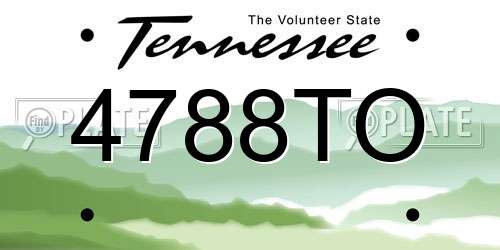 4788TO Tennessee License Plate