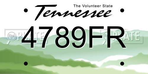 4789FR Tennessee License Plate