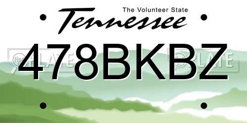 478BKBZ Tennessee License Plate