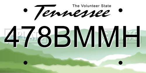 478BMMH Tennessee License Plate