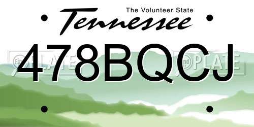 478BQCJ Tennessee License Plate