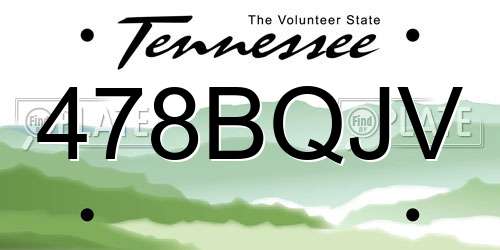 478BQJV Tennessee License Plate