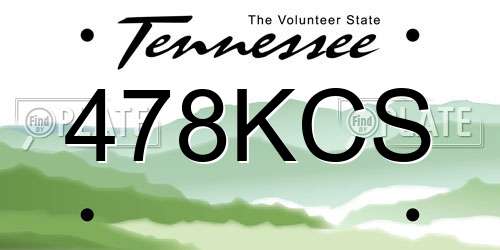 478KCS Tennessee License Plate