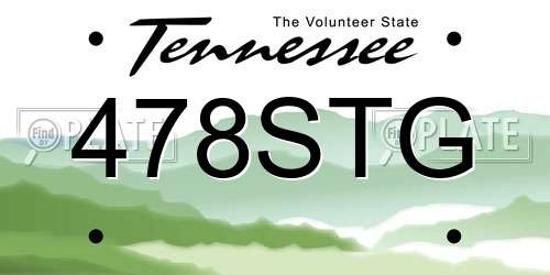 478STG Tennessee License Plate