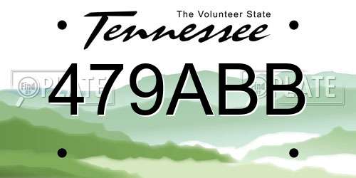 479ABB Tennessee License Plate