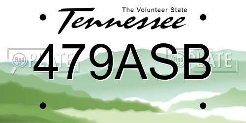 479ASB Tennessee License Plate