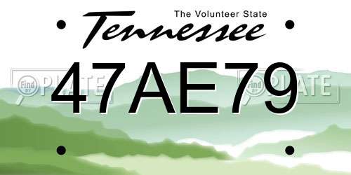 47AE79 Tennessee License Plate