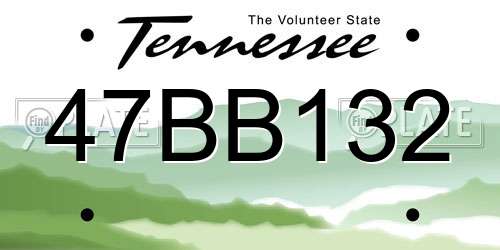 47BB132 Tennessee License Plate