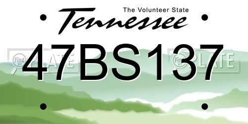 47BS137 Tennessee License Plate