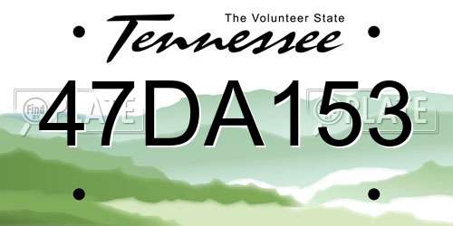 47DA153 Tennessee License Plate