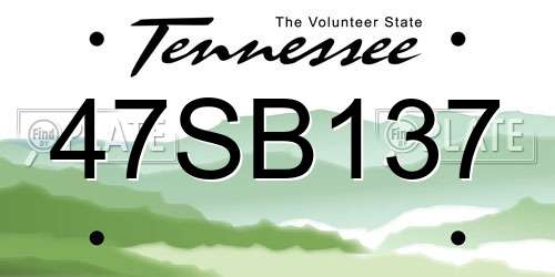 47SB137 Tennessee License Plate