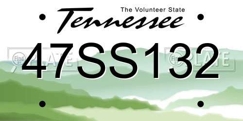 47SS132 Tennessee License Plate