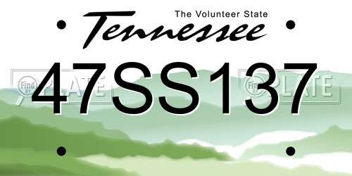 47SS137 Tennessee License Plate