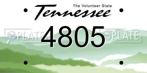 4805 Tennessee License Plate