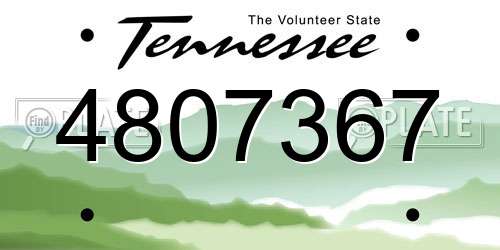 4807367 Tennessee License Plate