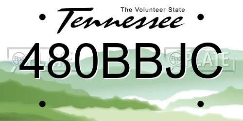 480BBJC Tennessee License Plate