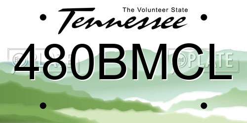 480BMCL Tennessee License Plate