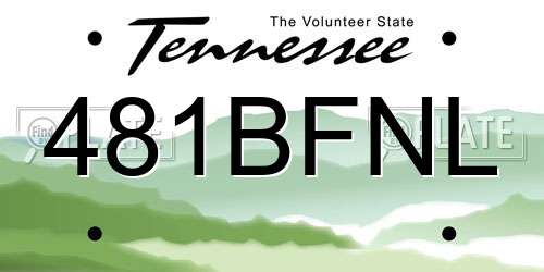 481BFNL Tennessee License Plate
