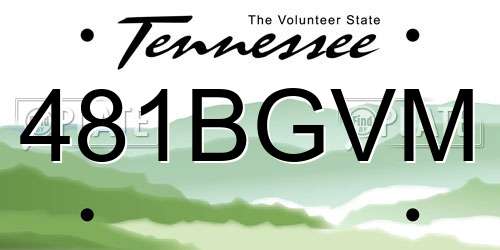 481BGVM Tennessee License Plate