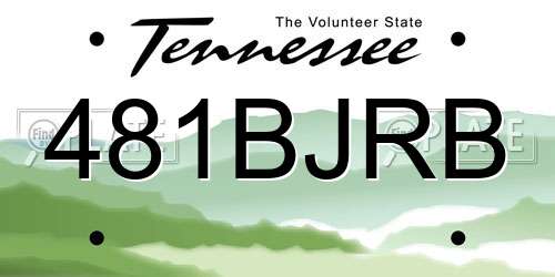 481BJRB Tennessee License Plate