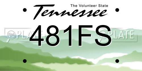 481FS Tennessee License Plate