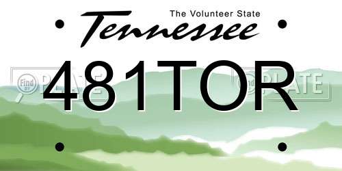 481TOR Tennessee License Plate