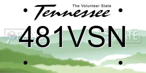 481VSN Tennessee License Plate