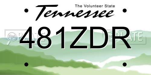 481ZDR Tennessee License Plate