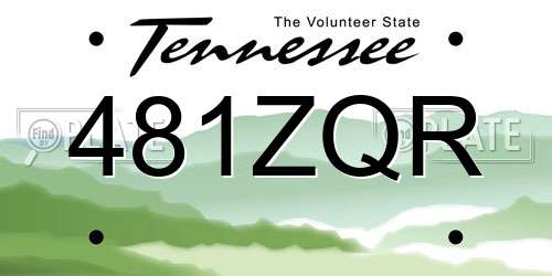 481ZQR Tennessee License Plate