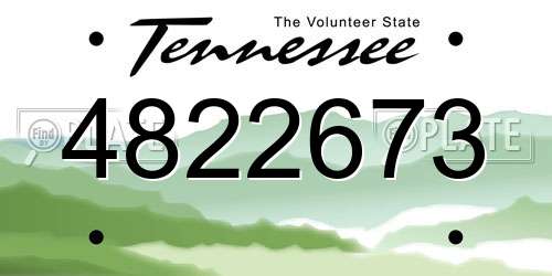 4822673 Tennessee License Plate