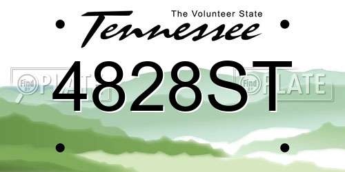 4828ST Tennessee License Plate