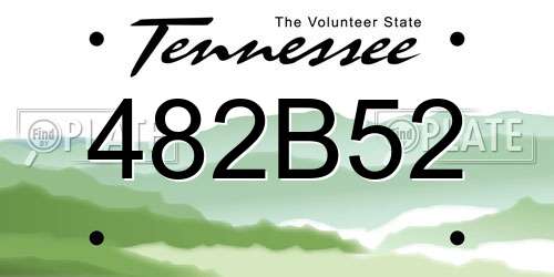 482B52 Tennessee License Plate