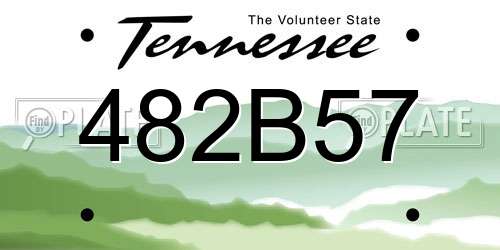 482B57 Tennessee License Plate