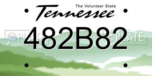 482B82 Tennessee License Plate