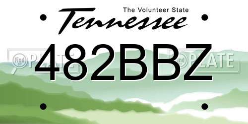 482BBZ Tennessee License Plate