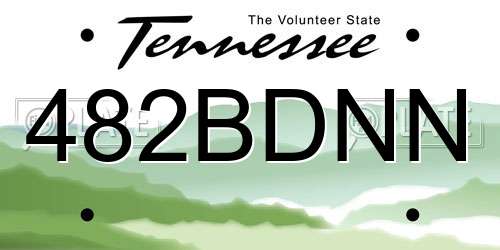 482BDNN Tennessee License Plate