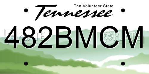 482BMCM Tennessee License Plate