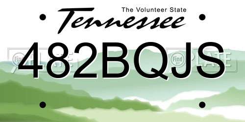 482BQJS Tennessee License Plate