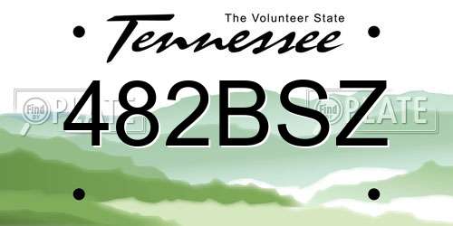 482BSZ Tennessee License Plate