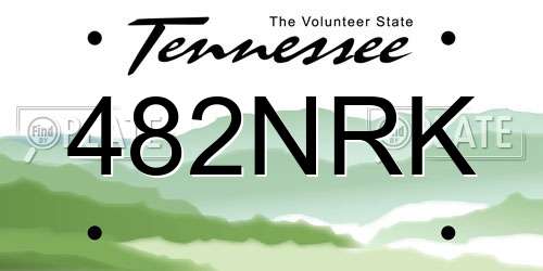 482NRK Tennessee License Plate