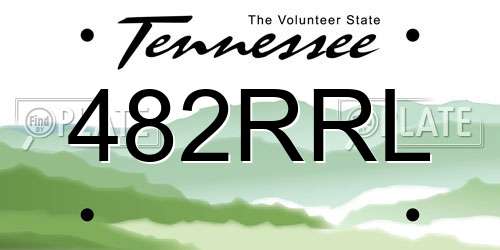 482RRL Tennessee License Plate