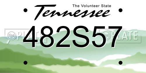 482S57 Tennessee License Plate