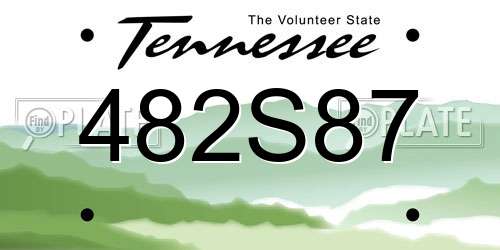 482S87 Tennessee License Plate