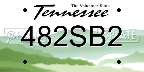482SB2 Tennessee License Plate