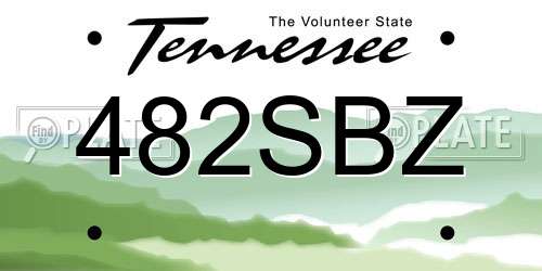 482SBZ Tennessee License Plate