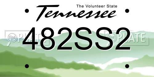 482SS2 Tennessee License Plate